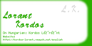 lorant kordos business card